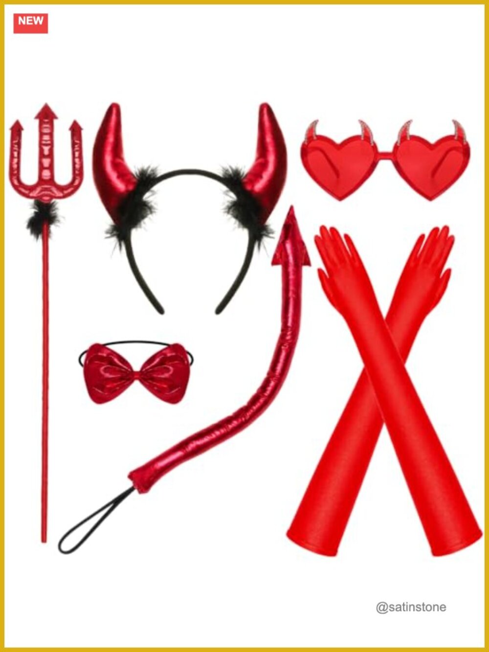 6Pc Devil Costume Set Women Halloween Cosplay Party Accessories